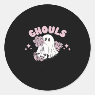 Ghouls Just Wanna Have Fun Halloween Art Basic Sty Classic Round Sticker