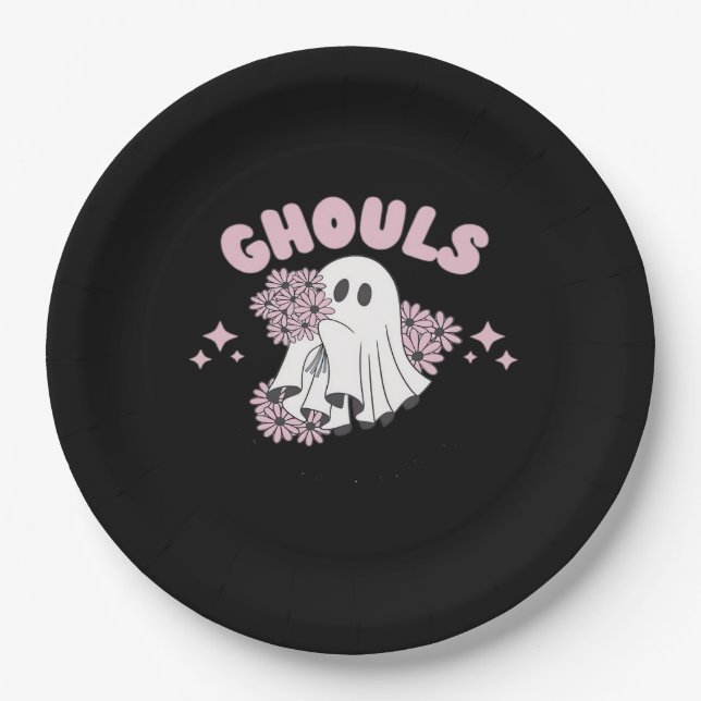 Ghouls Just Wanna Have Fun Halloween Art Basic Sty Paper Plate (Front)