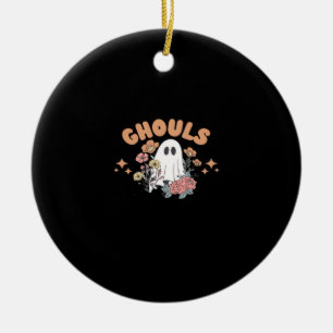 Ghouls Just Wanna Have Fun Halloween Art Sloth Des Ceramic Tree Decoration