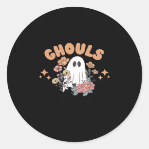 Ghouls Just Wanna Have Fun Halloween Art Sloth Des Classic Round Sticker