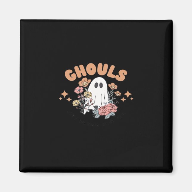 Ghouls Just Wanna Have Fun Halloween Art Sloth Des Magnet (Front)