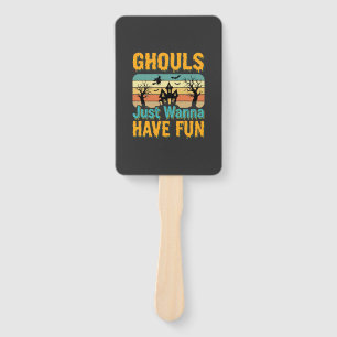 Ghouls Just Wanna Have Fun Halloween Design_1 Hand Fan