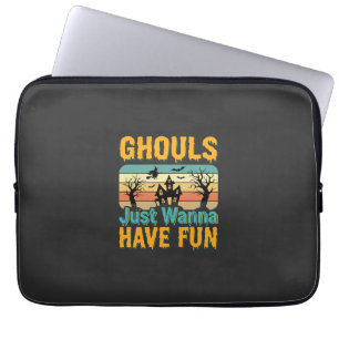 Ghouls Just Wanna Have Fun Halloween Design_1 Laptop Sleeve