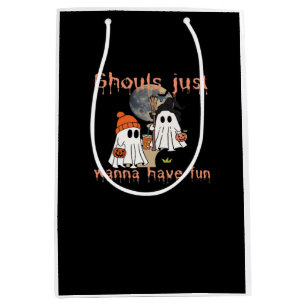 Ghouls Just Wanna Have Fun Halloween Funny Slogan Medium Gift Bag