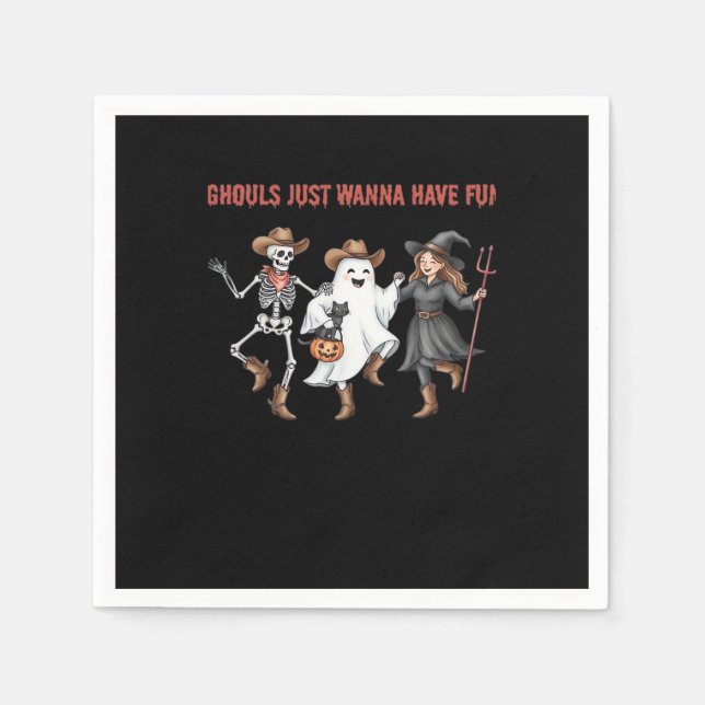 Ghouls Just Wanna Have Fun Halloween Gifts Basic D Napkin (Front)