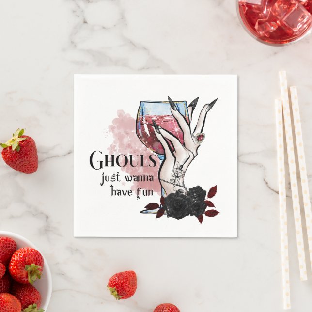 Ghouls Just Wanna Have Fun Halloween  Napkin (Insitu)