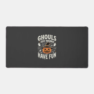 Ghouls Just Wanna Have Fun Halloween Pumpkin Desk Mat
