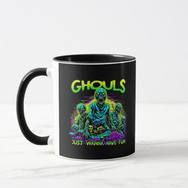 Ghouls Just Wanna Have Fun - Halloween Sloth Desig Mug (Left)