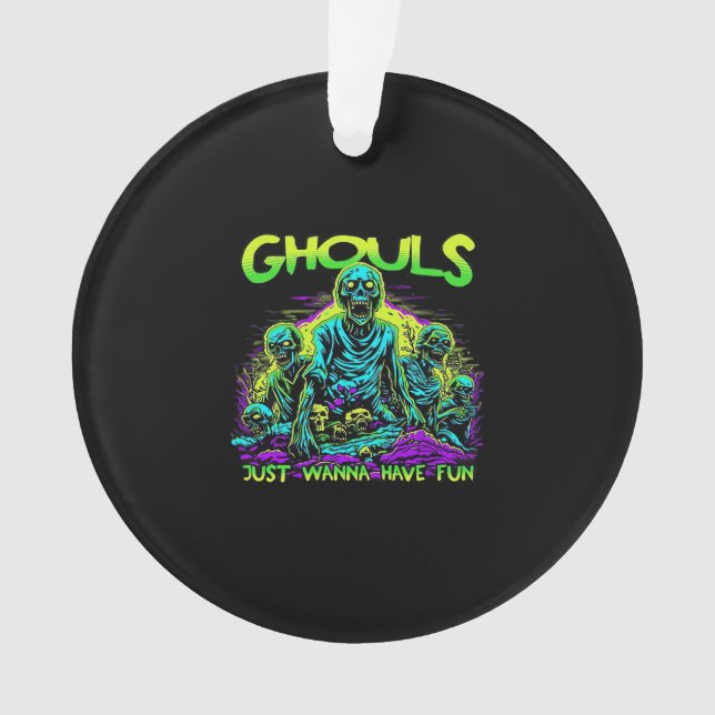 Ghouls Just Wanna Have Fun - Halloween Sloth Desig Ornament (Front)