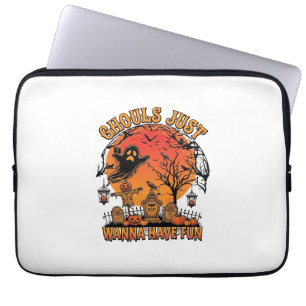 Ghouls Just Wanna Have Fun Halloween Spooky Cemete Laptop Sleeve