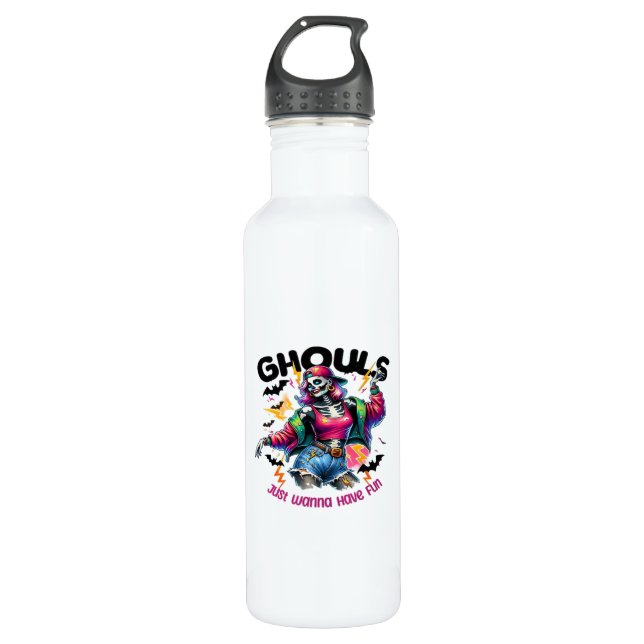 Ghouls Just Wanna Have Fun Halloween Vibes 710 Ml Water Bottle (Front)