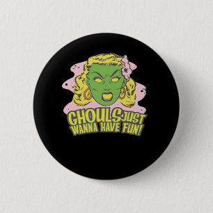 Ghouls Just Wanna Have Fun Lazy Sloth 6 Cm Round Badge