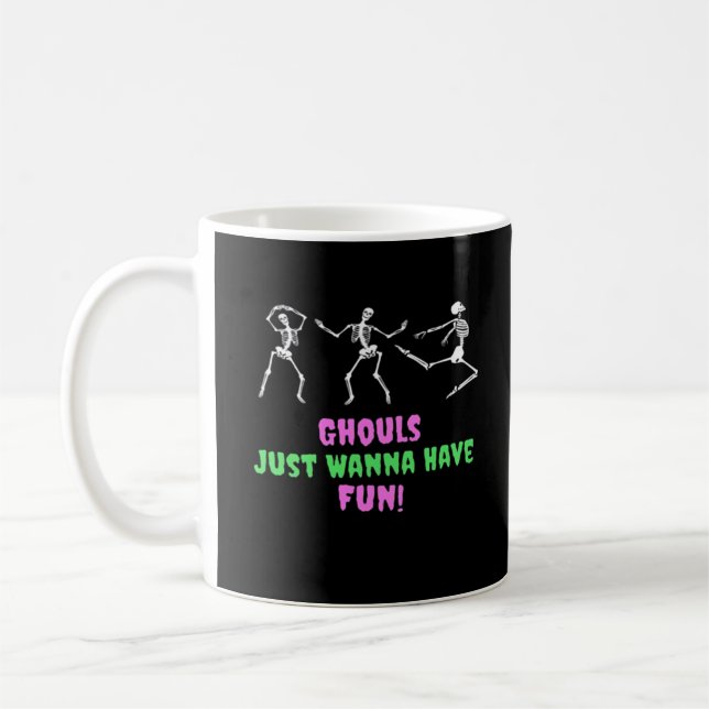 Ghouls Just Wanna Have Fun Lazy Sloth Coffee Mug (Left)