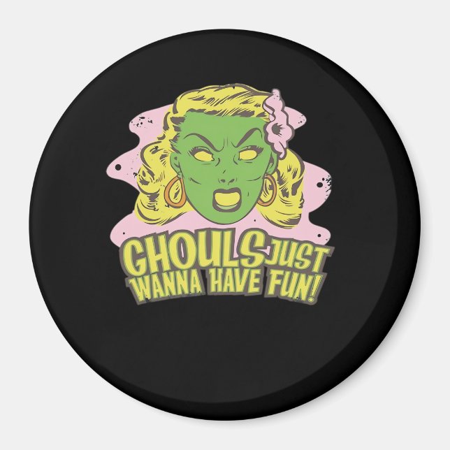 Ghouls Just Wanna Have Fun Lazy Sloth Magnet (Front)