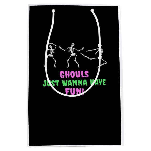 Ghouls Just Wanna Have Fun Lazy Sloth Medium Gift Bag (Front)
