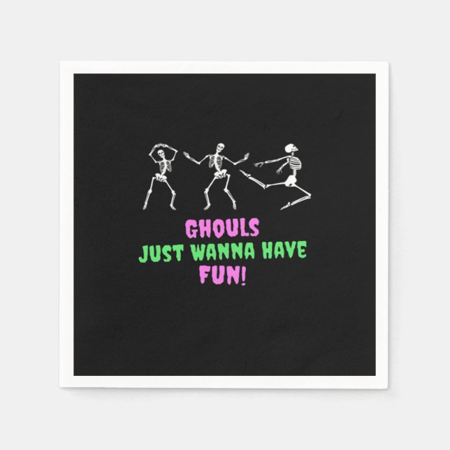 Ghouls Just Wanna Have Fun Lazy Sloth Napkin (Front)