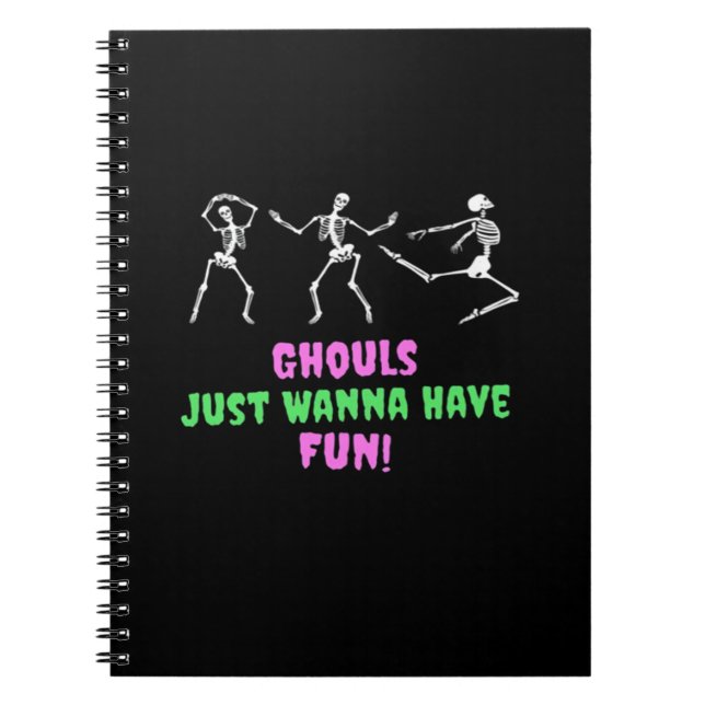 Ghouls Just Wanna Have Fun Lazy Sloth Notebook (Front)