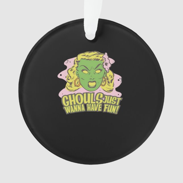 Ghouls Just Wanna Have Fun Lazy Sloth Ornament (Front)