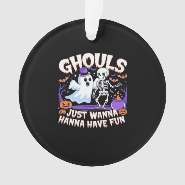 Ghouls Just Wanna Have Fun Lazy Sloth Ornament (Front)