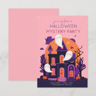 Ghouls Just Wanna Have Fun-Orange & Pink Halloween Invitation