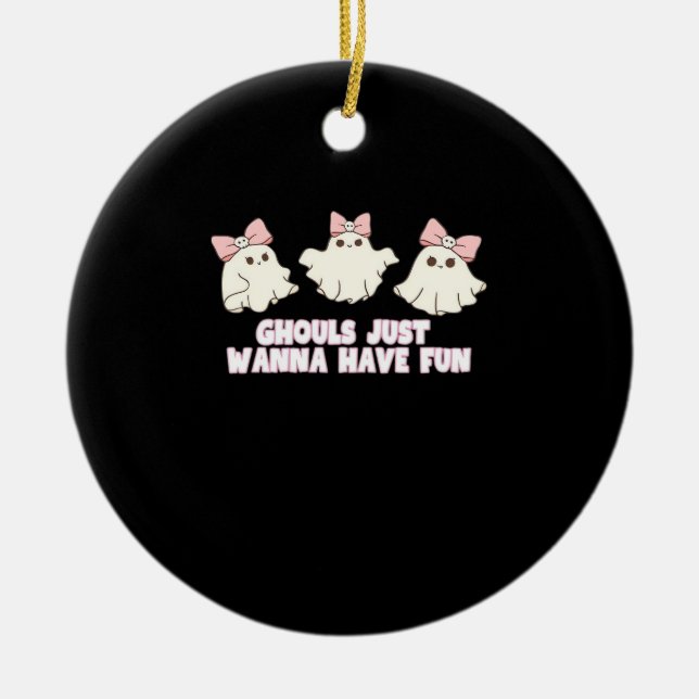 Ghouls Just Wanna Have Fun Oversized Ceramic Tree Decoration (Front)