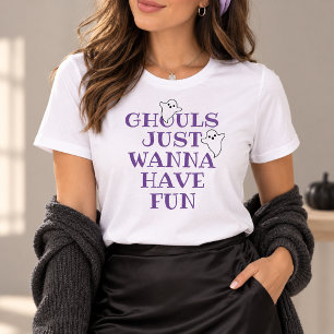 Ghouls Just Wanna Have Fun Purple Halloween Tri-Blend Shirt