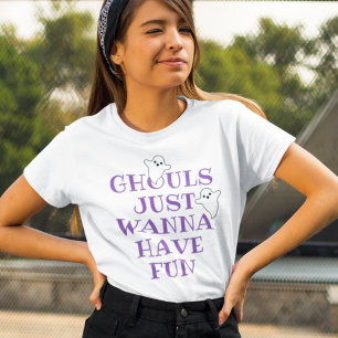 Ghouls Just Wanna Have Fun Purple Halloween Tri-Blend Shirt