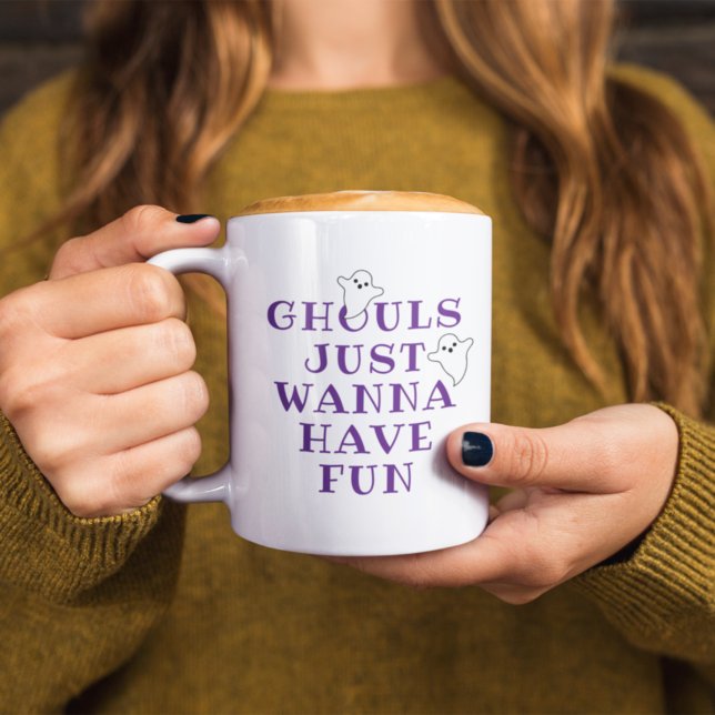 Ghouls Just Wanna Have Fun Purple Quote Halloween Coffee Mug (Creator Uploaded)