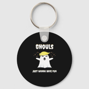 Ghouls Just Wanna Have Fun Retro Design Key Ring