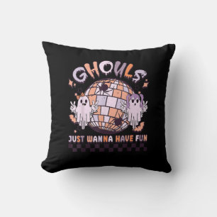 Ghouls Just Wanna Have Fun Retro Halloween Costume Cushion