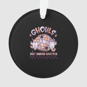 Ghouls Just Wanna Have Fun Retro Halloween Costume Ornament