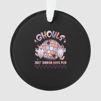 Ghouls Just Wanna Have Fun Retro Halloween Costume Ornament