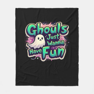 Ghouls Just Wanna Have Fun - Retro Halloween Fleece Blanket