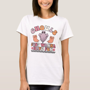 Ghouls Just Wanna Have Fun Retro Halloween Ghost T-Shirt