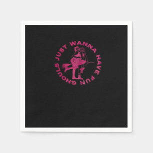 Ghouls Just Wanna Have Fun – Retro Spooky Design Napkin