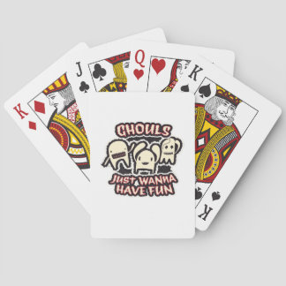 Ghouls Just Wanna Have Fun Retro Spooky Playing Cards