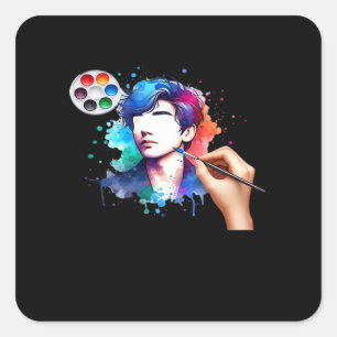 Ghouls Just Wanna Have Fun Skull Design Square Sticker