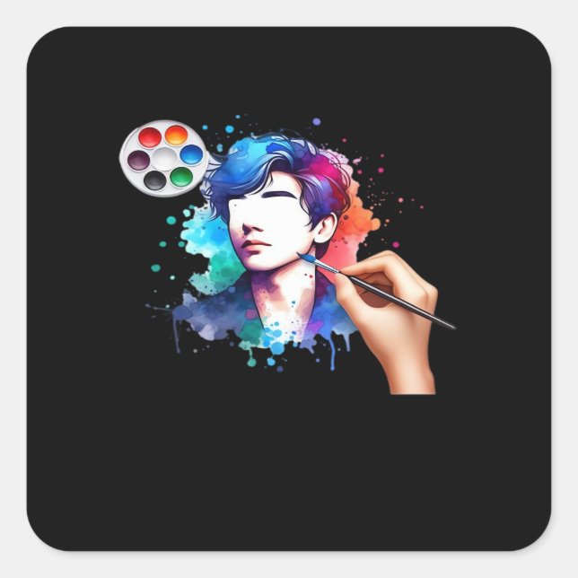 Ghouls Just Wanna Have Fun Skull Design Square Sticker (Front)