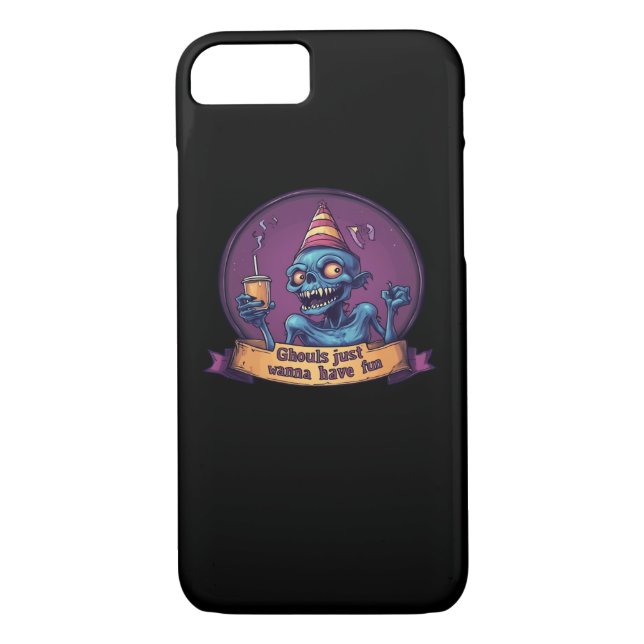 Ghouls Just Wanna Have Fun Sloth & Funny Case-Mate iPhone Case (Back)