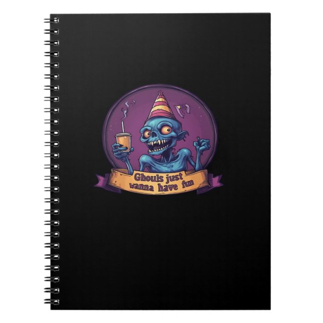Ghouls Just Wanna Have Fun Sloth & Funny Notebook (Front)