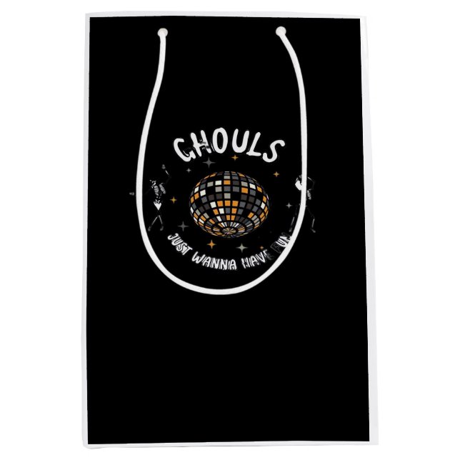 Ghouls Just Wanna Have Fun Sloth & Halloween Medium Gift Bag (Front)