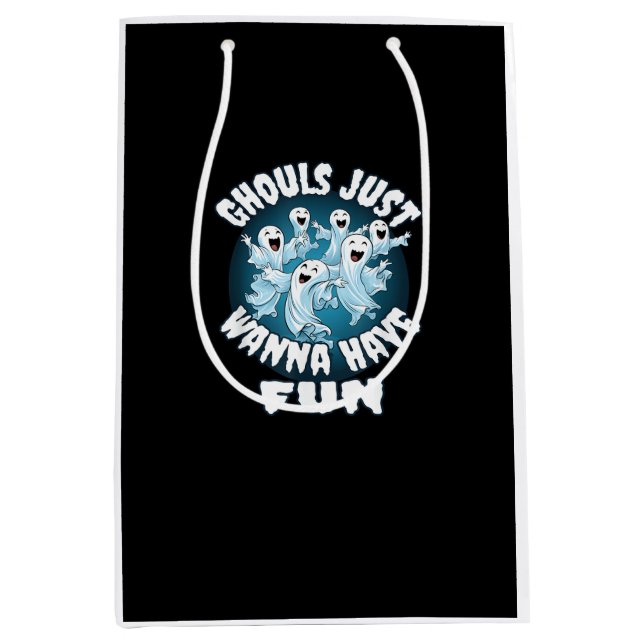 Ghouls Just Wanna Have Fun Sloth Halloween Medium Gift Bag (Front)