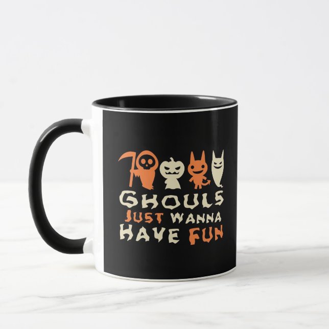 Ghouls Just Wanna Have Fun Sloth Halloween Mug (Left)