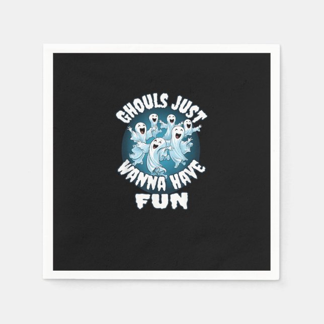Ghouls Just Wanna Have Fun Sloth Halloween Napkin (Front)