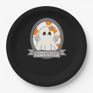 Ghouls Just Wanna Have Fun Sloth Halloween Paper Plate