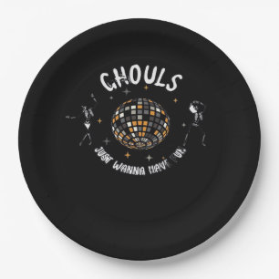 Ghouls Just Wanna Have Fun Sloth & Halloween Paper Plate