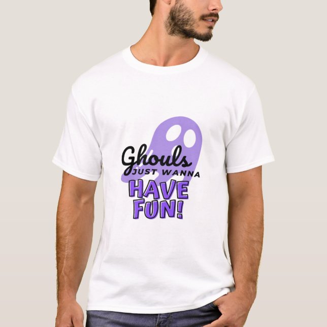 Ghouls Just Wanna Have Fun Sloth Halloween T-Shirt (Front)