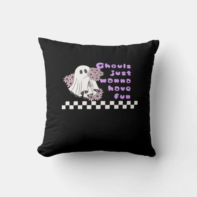 Ghouls Just Wanna Have Fun – Sloth in a Costume Cushion (Front)
