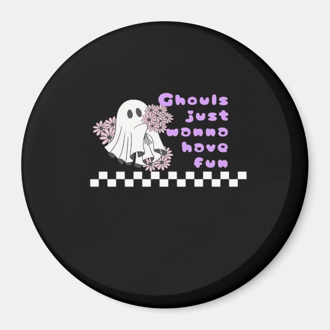 Ghouls Just Wanna Have Fun – Sloth in a Costume Magnet (Front)