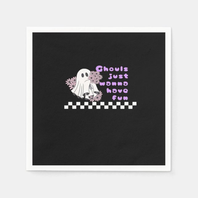 Ghouls Just Wanna Have Fun – Sloth in a Costume Napkin (Front)